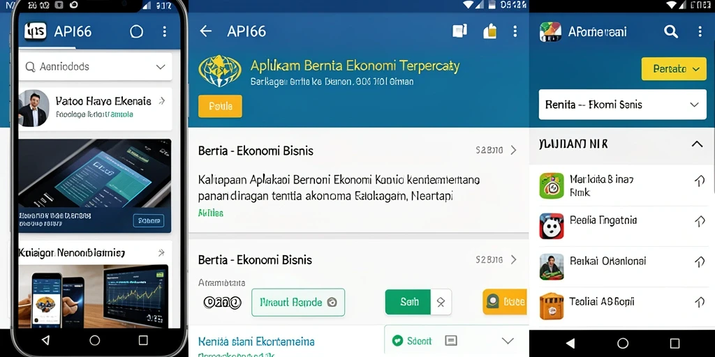 Antarmuka aplikasi API66 menampilkan berita ekonomi terupdate dan analisis pasar.