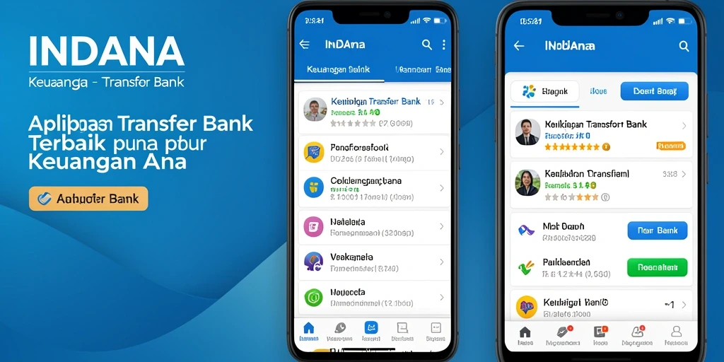 Tampilan antarmuka aplikasi <strong>INDAAA</strong> yang modern dan fungsional untuk Transfer Bank.
