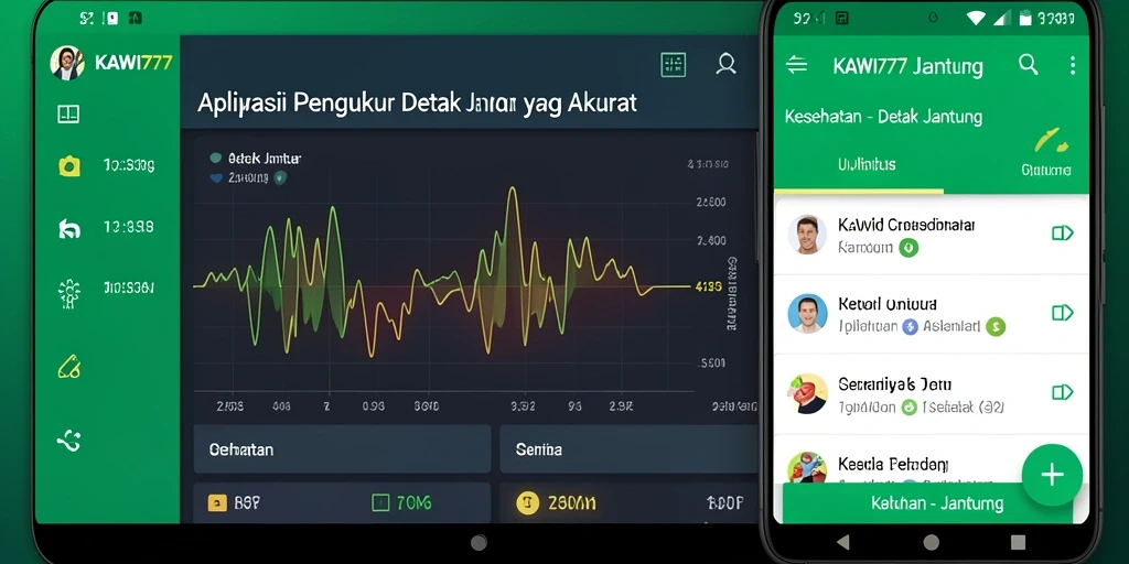 Antarmuka KAWI777 menunjukkan pengukuran detak jantung yang akurat.