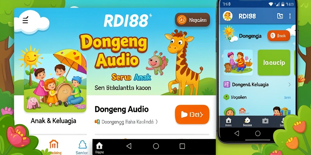 Antarmuka RDI88 yang ramah anak dengan pilihan dongeng audio.