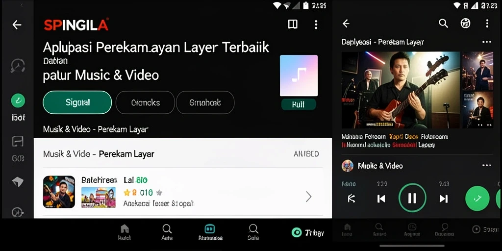 Tampilan antarmuka SPINGILA yang sederhana dan fungsional untuk merekam layar.