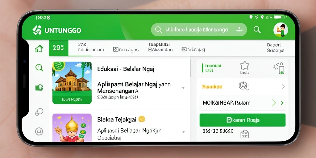 Tampilan antarmuka UNTUNGGO yang sederhana dan user-friendly.